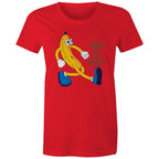 Banana, Time To Split - Womens T-shirt Red Womens T-shirt Food Printed In Australia