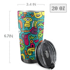 Crazy Characters - 20oz Mobile Tumbler with Lid (Black Lock) 20oz Travel Mug Printed Offshore Sci Fi