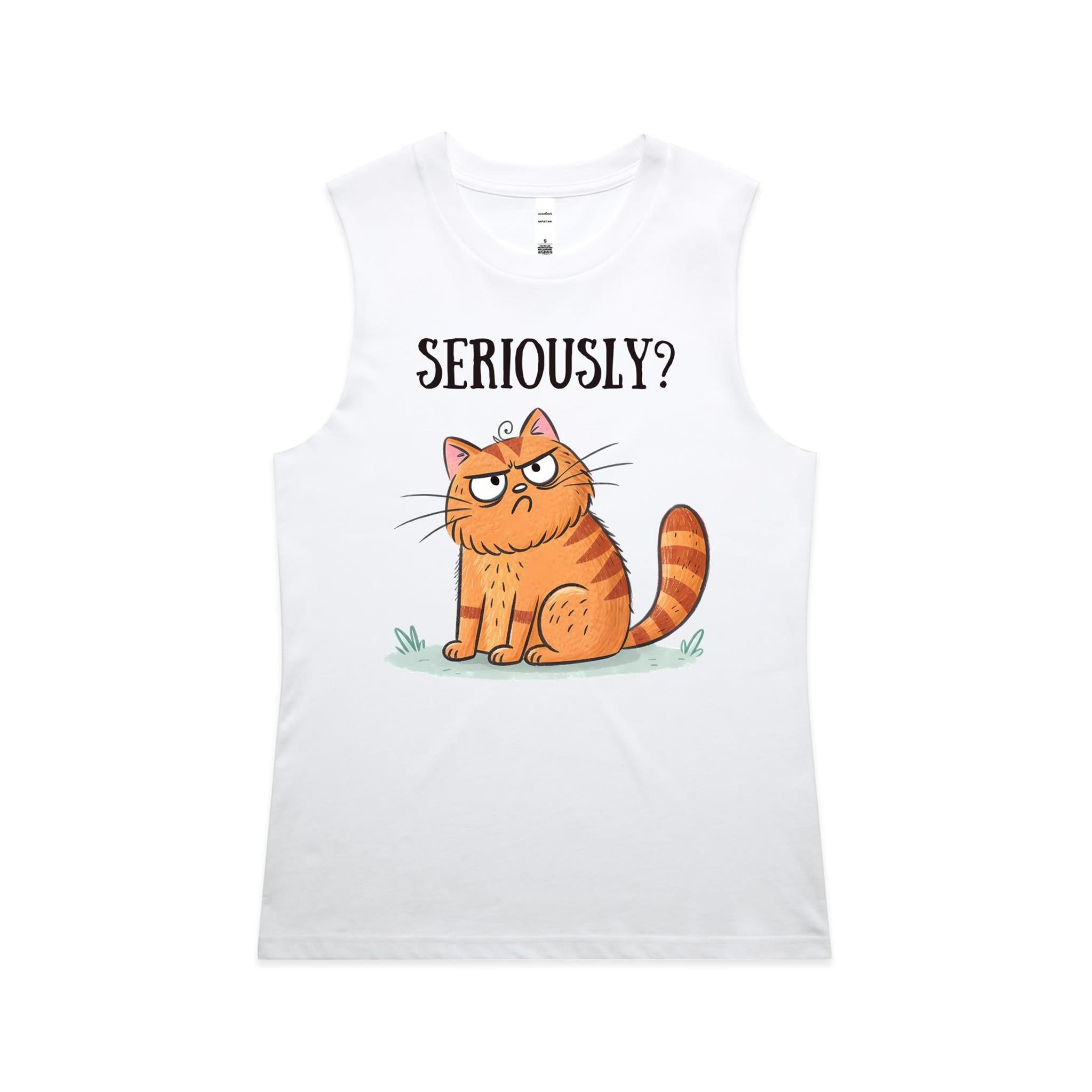 Seriously, Cranky Cat - AS Colour Women's Maple Tank