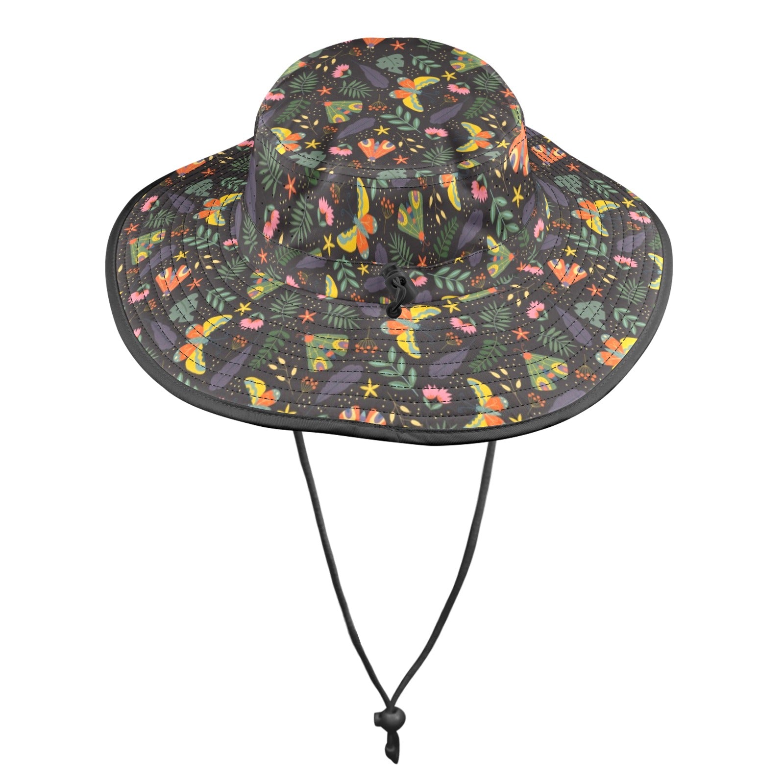 Dark Butterfly Wide Brim Bucket Hat Wide Brim Bucket Hat animal Printed Offshore