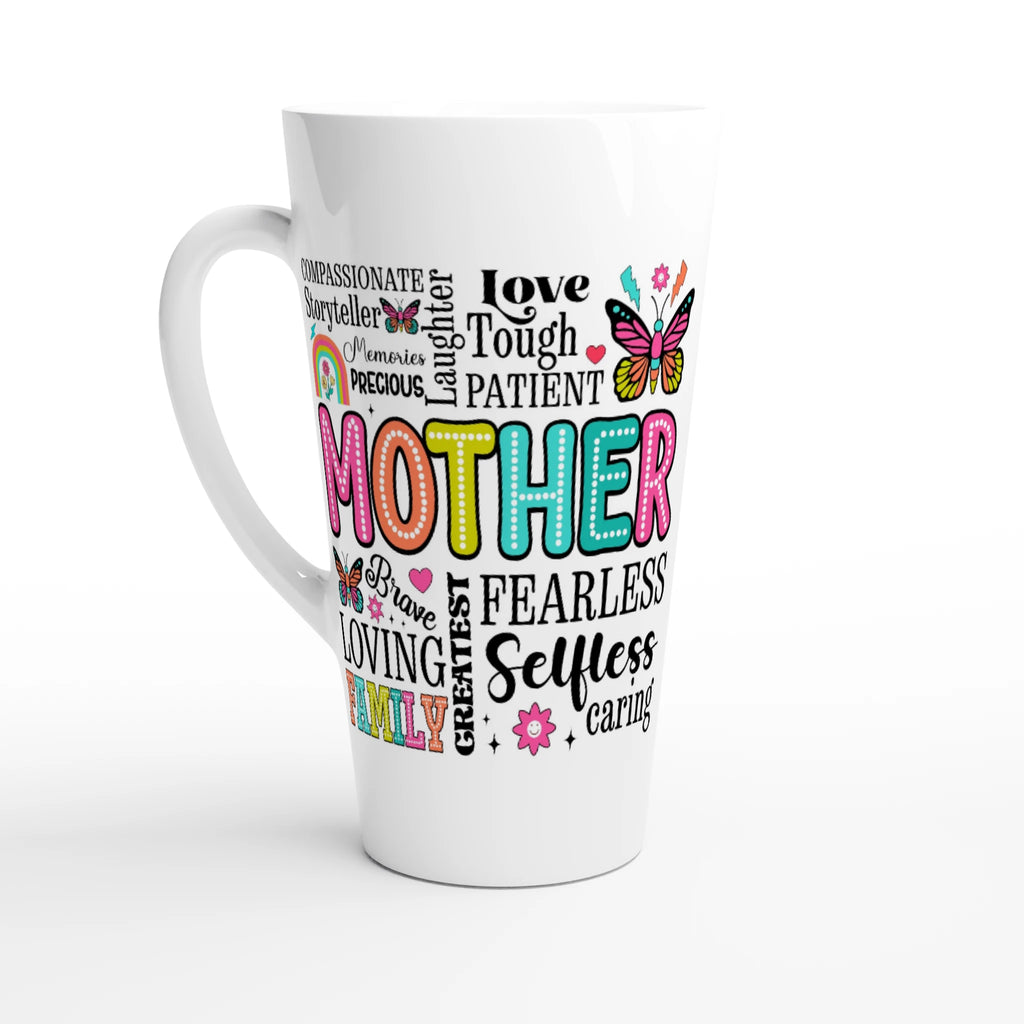 Mother Word Cloud - White Latte 17oz Ceramic Mug Default Title Latte Mug Globally Fulfilled Mum