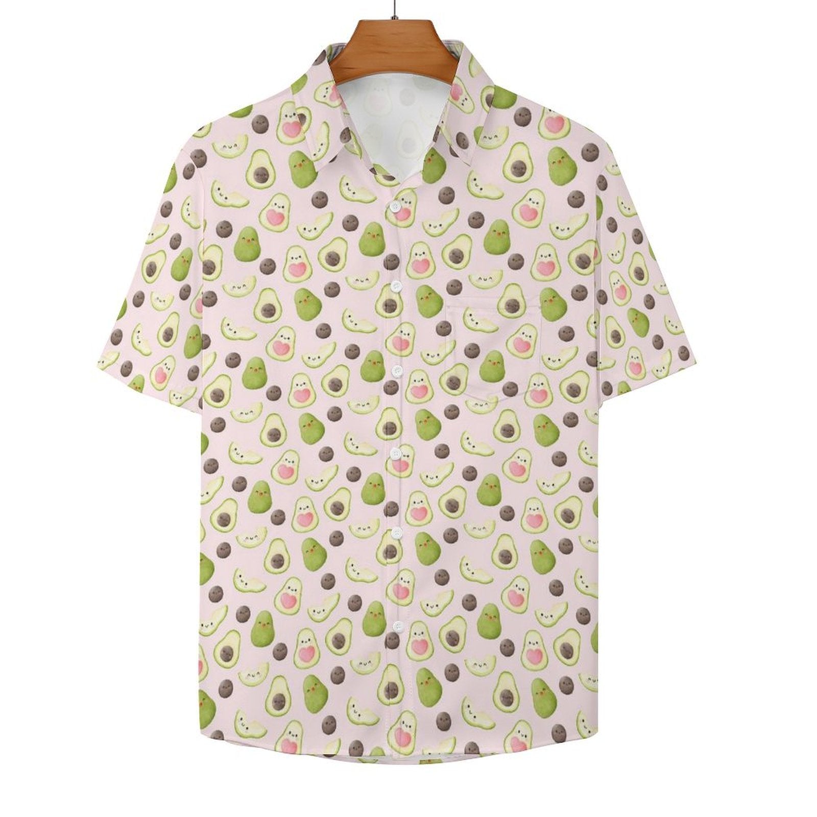 Avocado Love - Women's Short-Sleeve Button Up Shirt Women's Short-Sleeve Button Up Shirt Food Love Printed Offshore