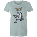 Life Is Short, Milk It - Womens T-shirt Pale Blue Womens T-shirt Fitness Printed In Australia