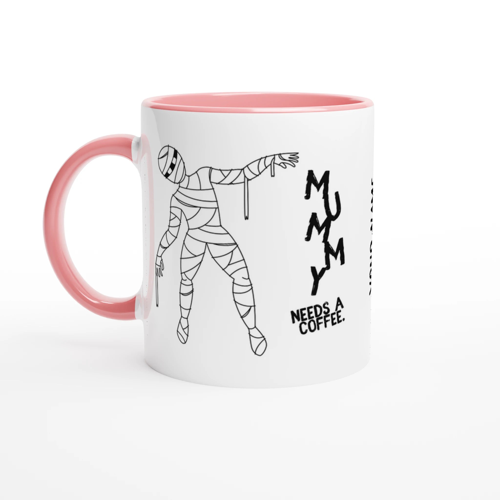 Personalised - Mummy Needs A Coffee - 11oz Ceramic Mug Ceramic Pink Personalised 11oz Mug Globally Fulfilled Mum