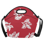 Red Retro Foliage, Hawaiian Flower - Neoprene Lunch Bag One Size Neoprene Lunch Bag Printed Offshore