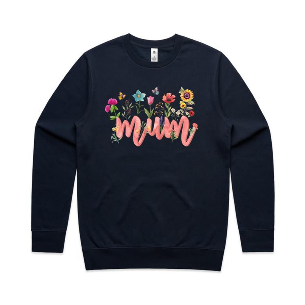 Mum, Flowers And Butterflies - As Colour Sweatshirt
