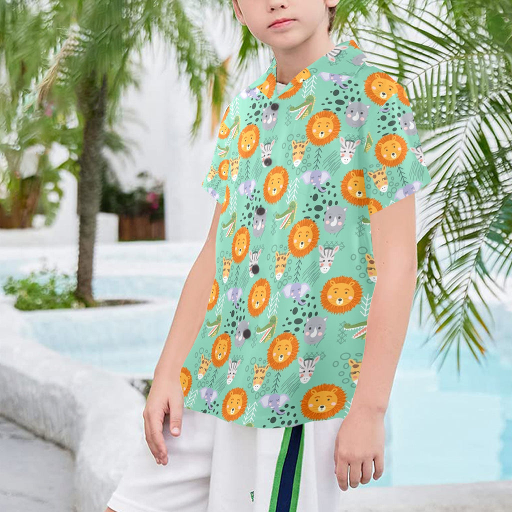 Safari Animals Senior Kids Hawaiian Shirt