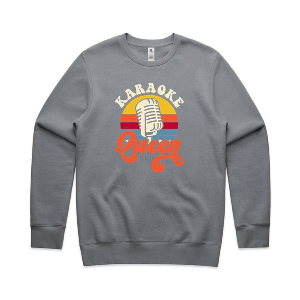 Karaoke Queen - AS Colour Stencil Crew Sweatshirt Gravel Sweatshirt Music Printed In Australia