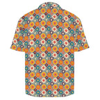 Happy Retro Flowers Men's Crinkle Hawaiian Shirt