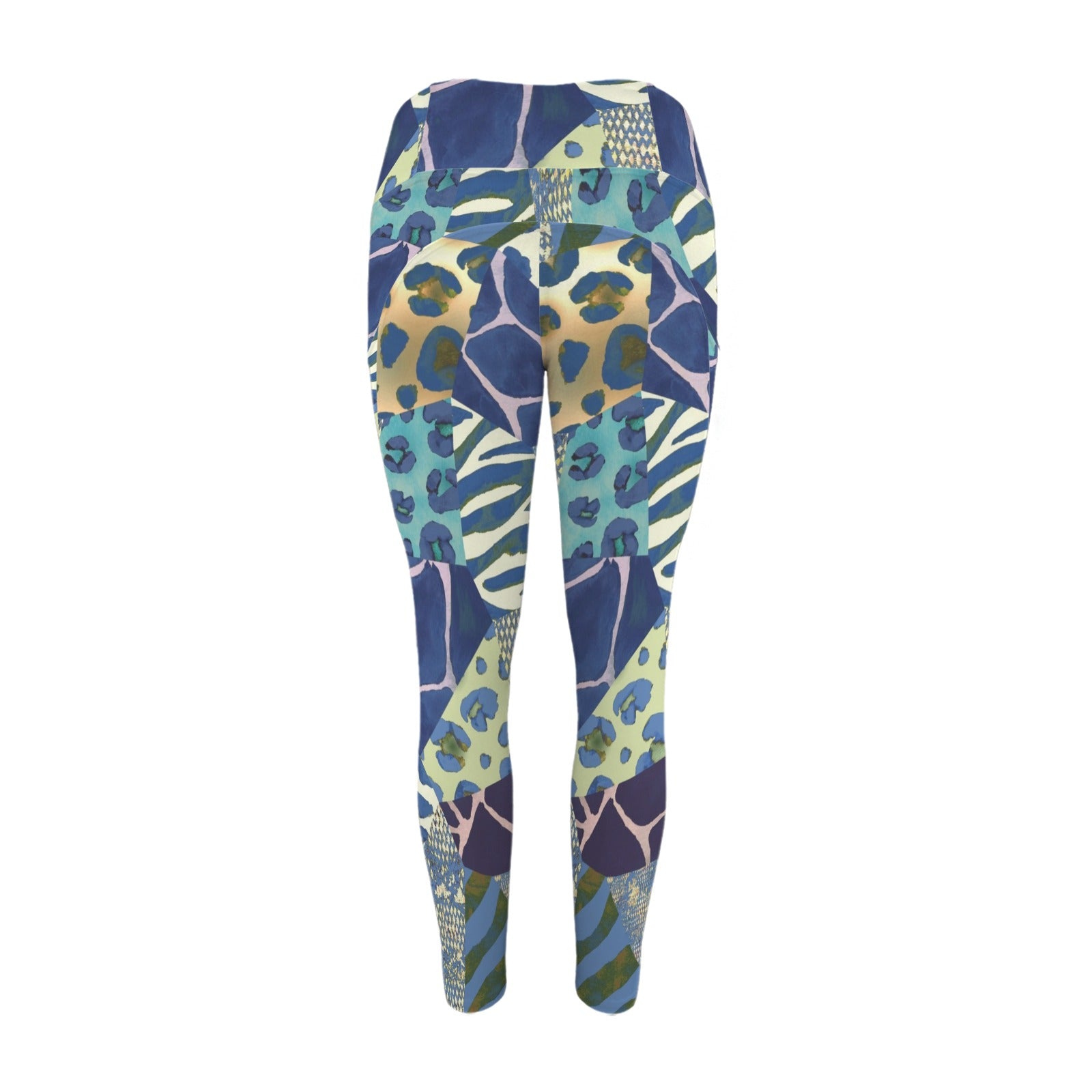 Animal Mosaic - Women's High Waist Pockets Yoga Leggings