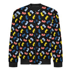Colourful Chess Men's Casual Zip‑Up Bomber Jacket