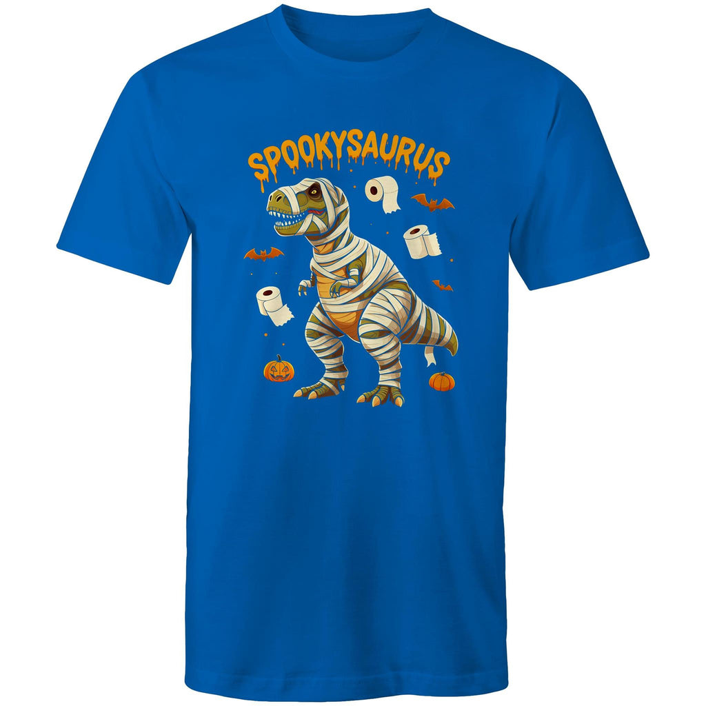 Spookysaurus, Halloween Dinosaur - Mens T-Shirt Bright Royal Mens T-shirt Halloween Printed In Australia