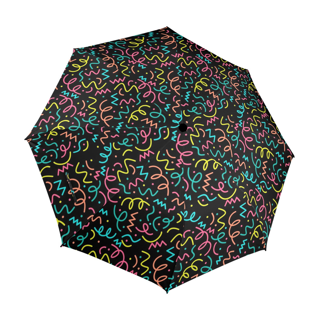 Squiggle Time - Semi-Automatic Foldable Umbrella (Model U12) One Size Semi-Automatic Foldable Umbrella (U12)