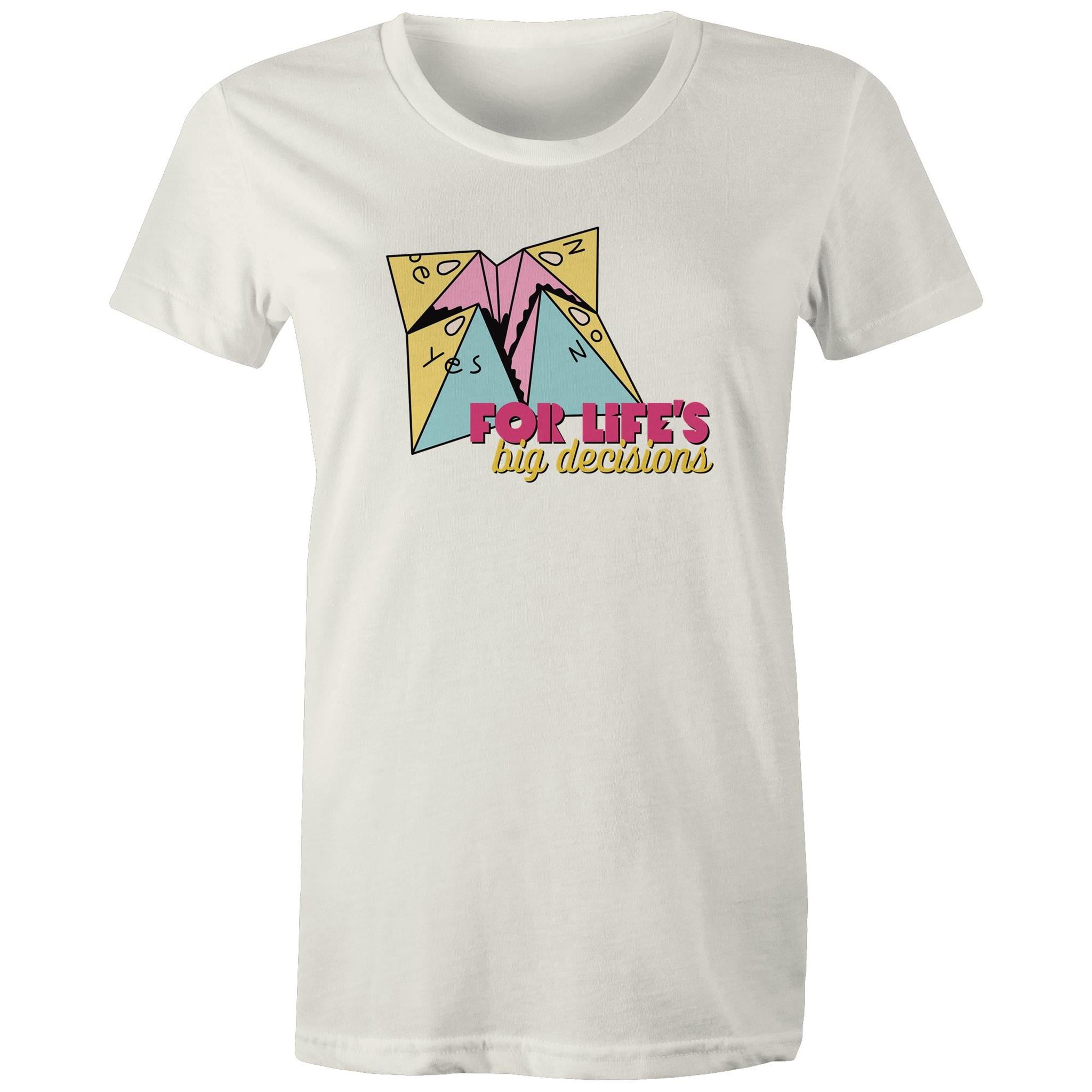 For Life's Big Decisions - Womens T-shirt Natural Womens T-shirt Games Printed In Australia