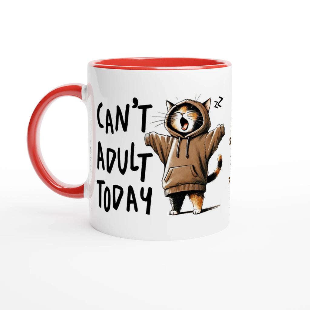 Personalise - Can't Adult Today - 11oz Ceramic Mug Ceramic Red Personalised 11oz Mug animal Globally Fulfilled