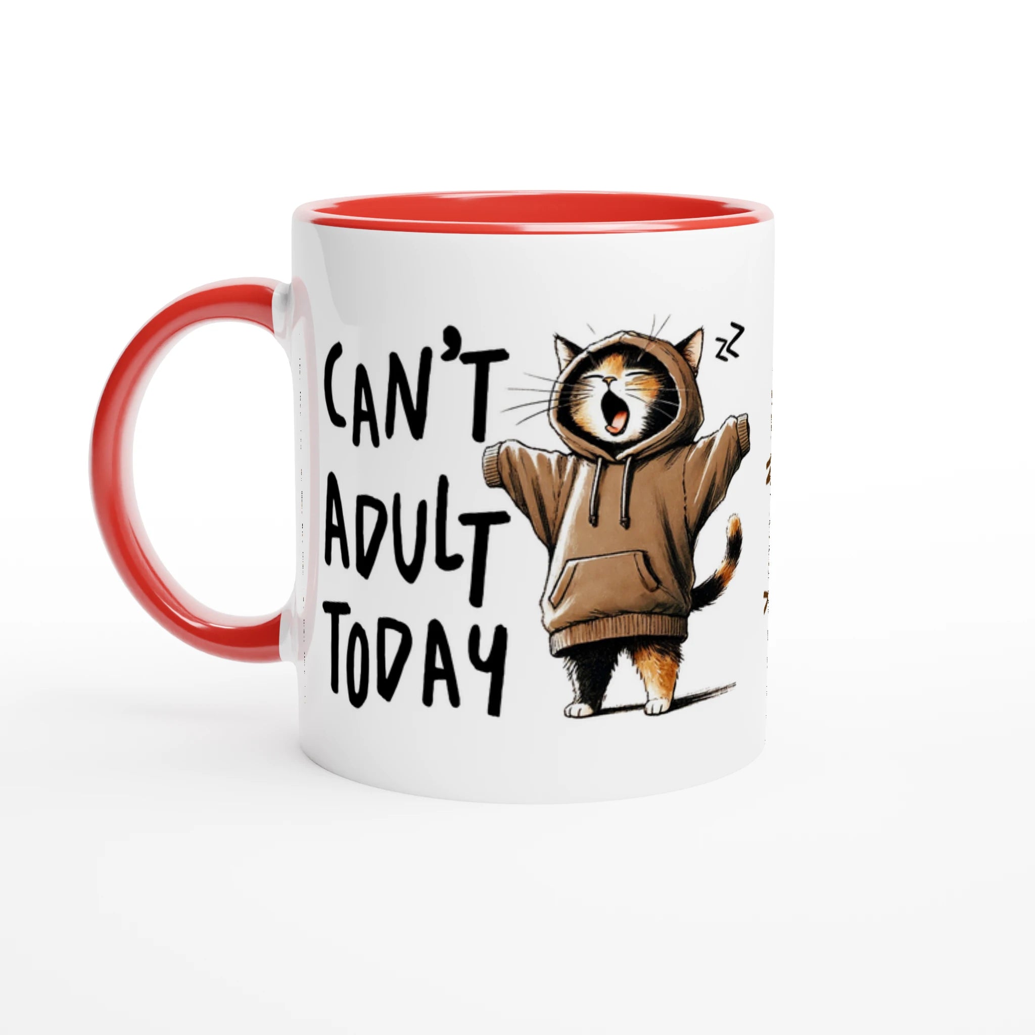 Personalise - Can't Adult Today - 11oz Ceramic Mug Ceramic Red Personalised 11oz Mug animal Globally Fulfilled