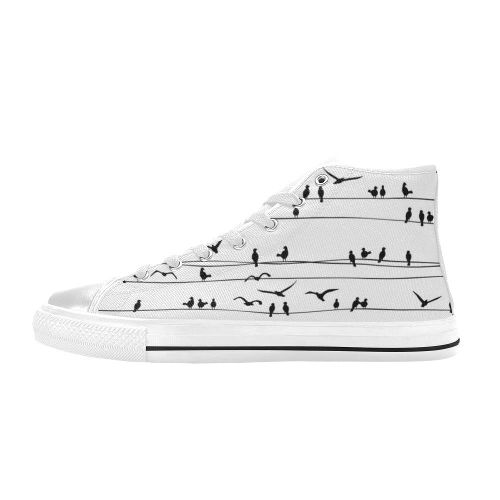 Birds On A Wire - Kids High Top Canvas Shoes