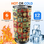 Retro Life - 20oz Mobile Tumbler with Lid (Black Lock) 20oz Travel Mug Printed Offshore Retro