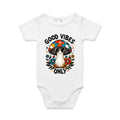 Good Vibes Only, Hippie Mushroom With Sunglasses - Baby Bodysuit