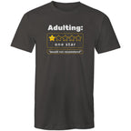Adulting, One Star - Mens T-Shirt Charcoal Mens T-shirt Printed In Australia