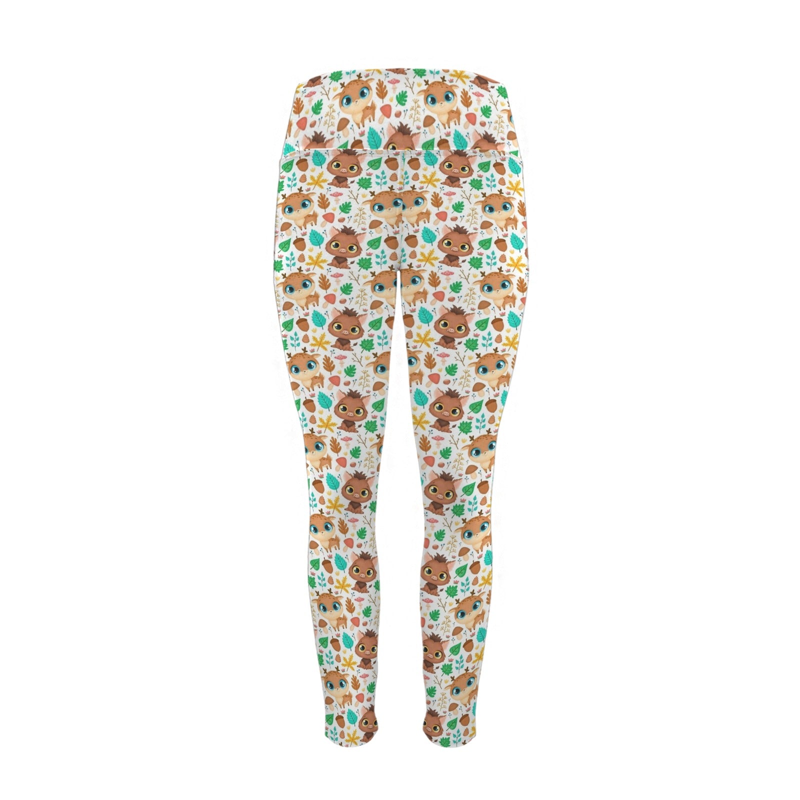 Cute Autumn Creatures - Women's High Waist Pockets Yoga Leggings