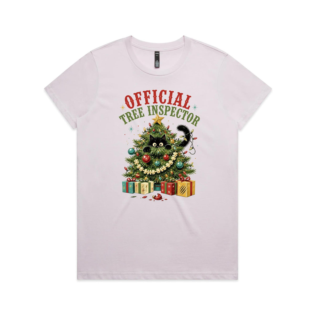 Official Tree Inspector Cat Women's Christmas T-shirt