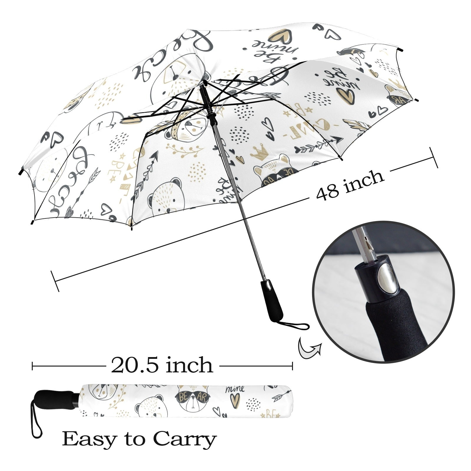 Bears - Semi-Automatic Foldable Umbrella (Model U12) Semi-Automatic Foldable Umbrella (U12)