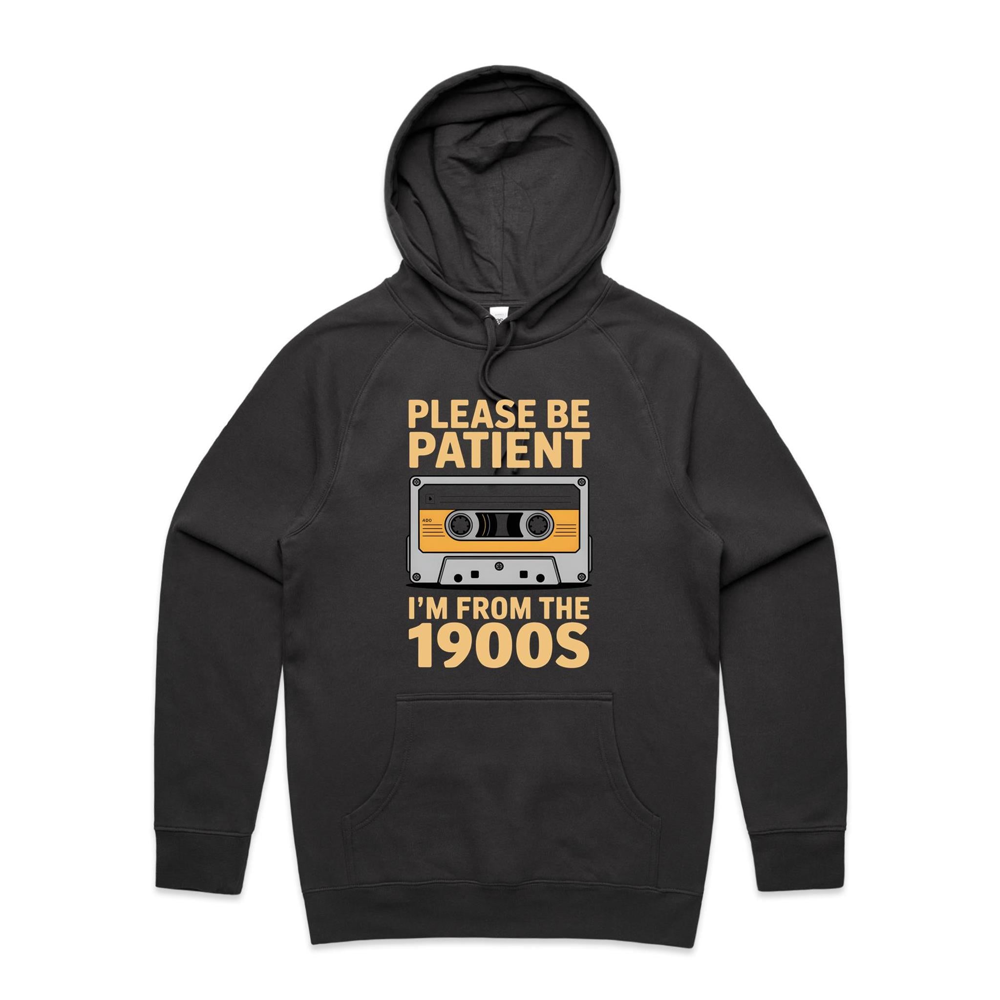 Please Be Patient, I'm From The 1900's Men's AS Colour Hoodie Coal Mens Hoodie Music Printed In Australia Retro