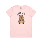 Quokka, Quok On Women's AS Colour T-shirt Pink Womens T-shirt animal Printed In Australia
