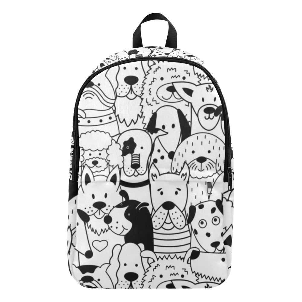 Black And White Dogs - Fabric Backpack