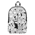 Black And White Dogs - Fabric Backpack