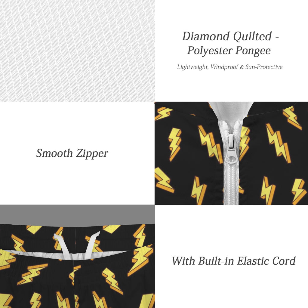 Lightning Bolts Men's Lightweight Sun Hoodie & Shorts Set Men's Lightweight Sun Hoodie & Shorts comic Printed Offshore