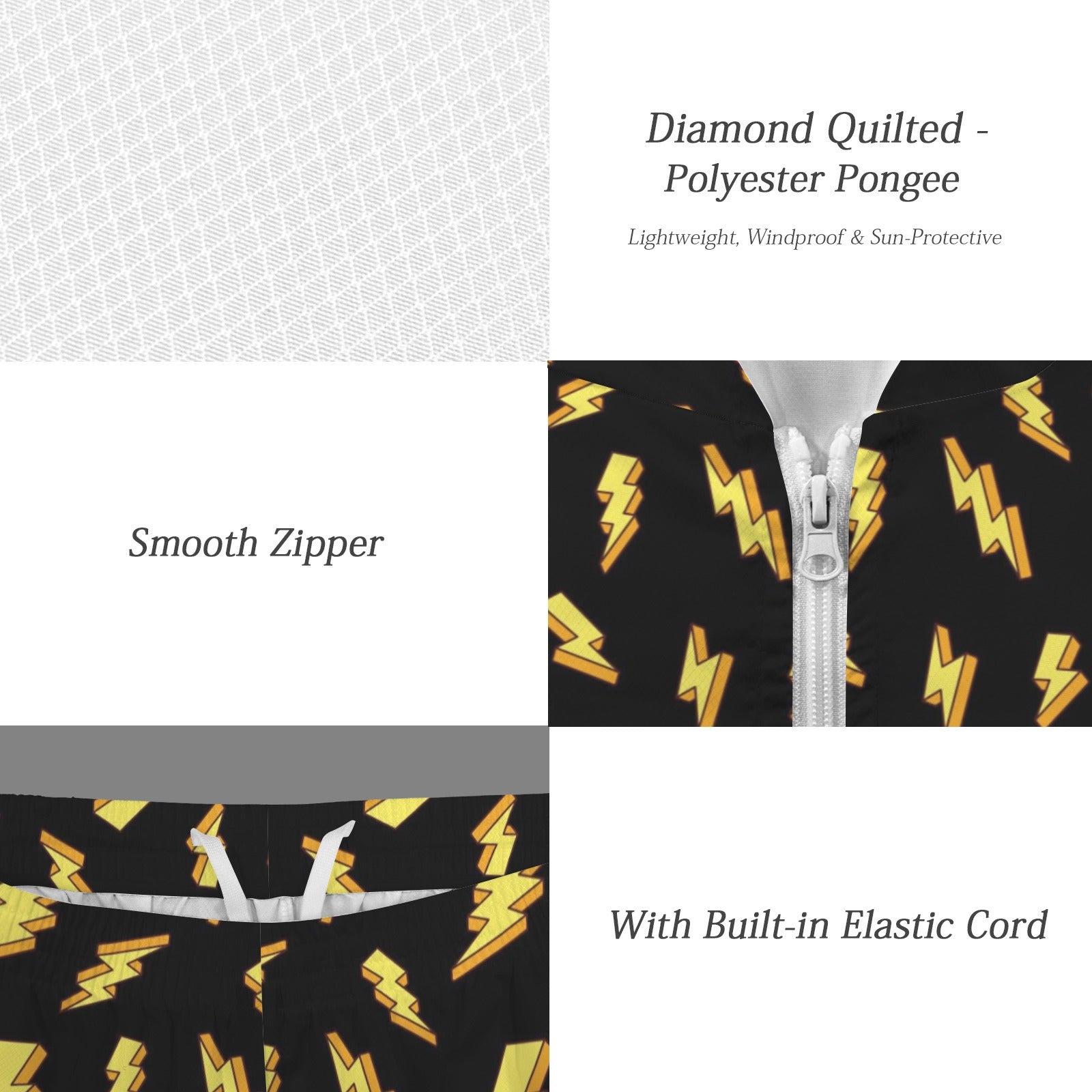 Lightning Bolts Men's Lightweight Sun Hoodie & Shorts Set Men's Lightweight Sun Hoodie & Shorts comic Printed Offshore