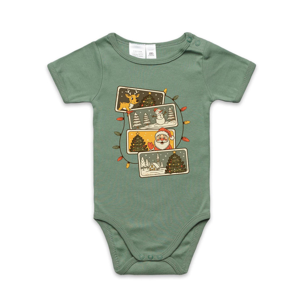 Retro Christmas Cards - Baby Bodysuit