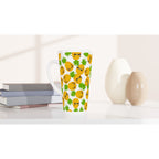 Cool Pineapples - White Latte 17oz Ceramic Mug Latte Mug food Globally Fulfilled