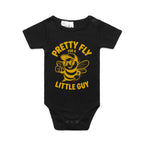 Pretty Fly For A Little Guy, Cool Bee AS Colour Baby Bodysuit Black Baby Bodysuit animal Printed In Australia