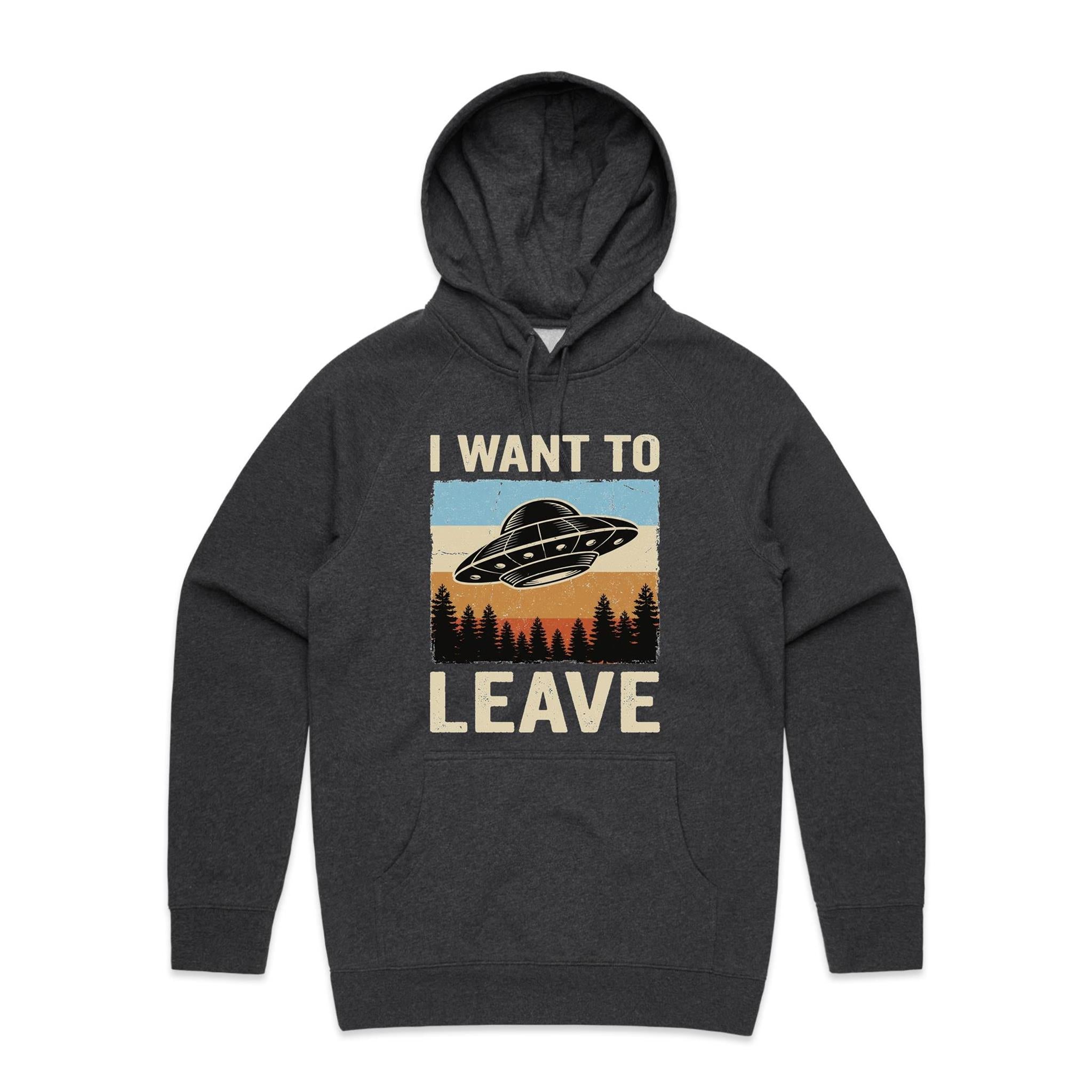 UFO I Want To Leave Men's AS Colour Hoodie