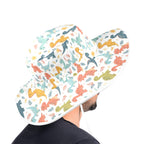 Cute Colourful Dinosaurs Wide Brim Bucket Hat Wide Brim Bucket Hat animal Printed Offshore