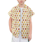 Round Pizzas On White Senior Kids Hawaiian Shirt