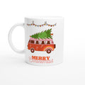 Christmas Tree On Peace Van - White 11oz Ceramic Mug Default Title Christmas Mug Christmas Globally Fulfilled