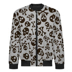 Skull And Crossbones Men's Casual Zip‑Up Bomber Jacket