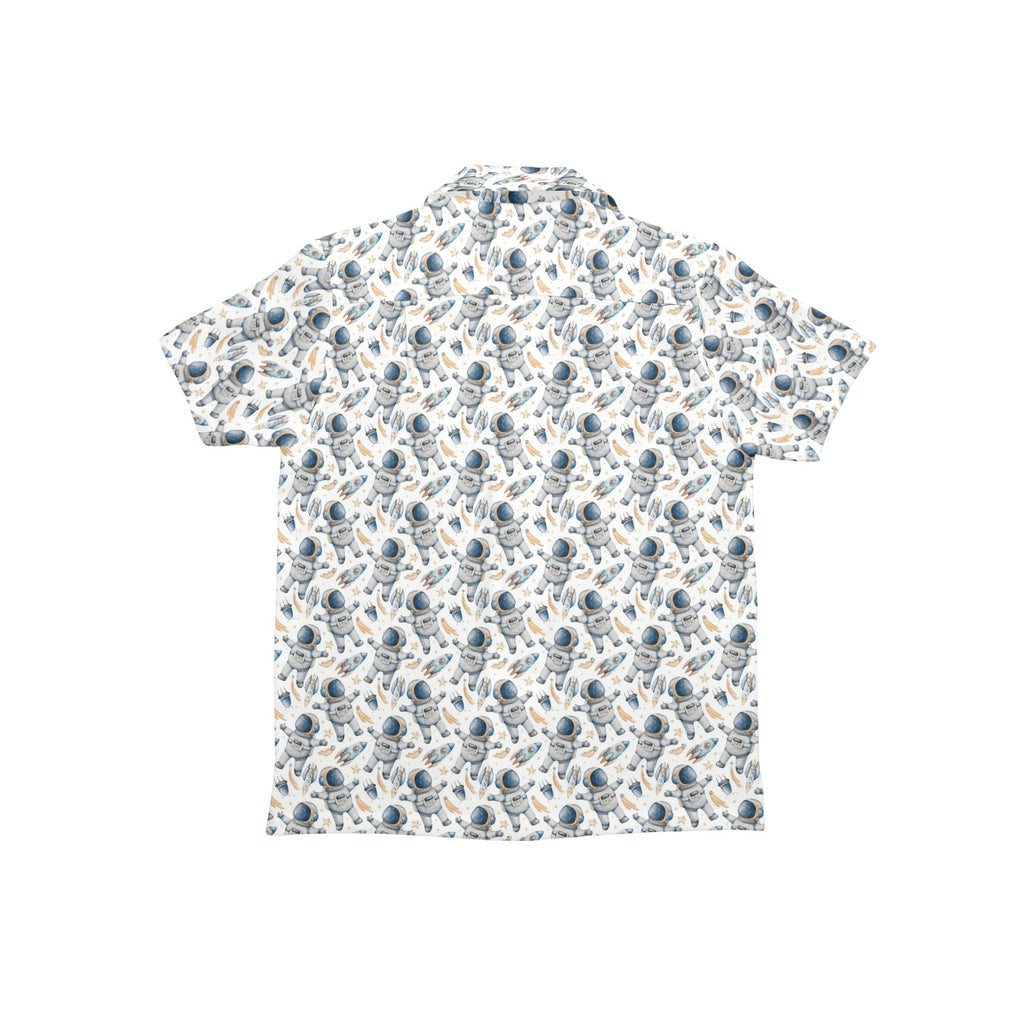 Astronauts And Rocket Ships Junior Kids Hawaiian Shirt