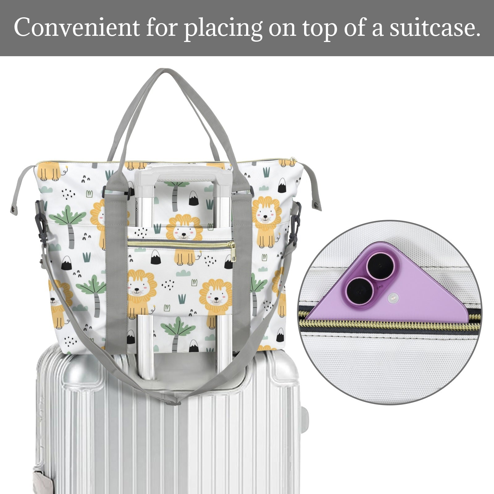 Lions Duffle Bag-Simple (Model 1715) Duffle Bag-Simple (1715)