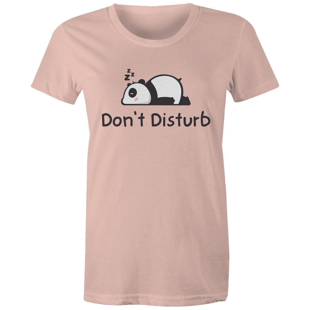 Panda, Don't Disturb - Womens T-shirt Pale Pink Womens T-shirt animal Printed In Australia