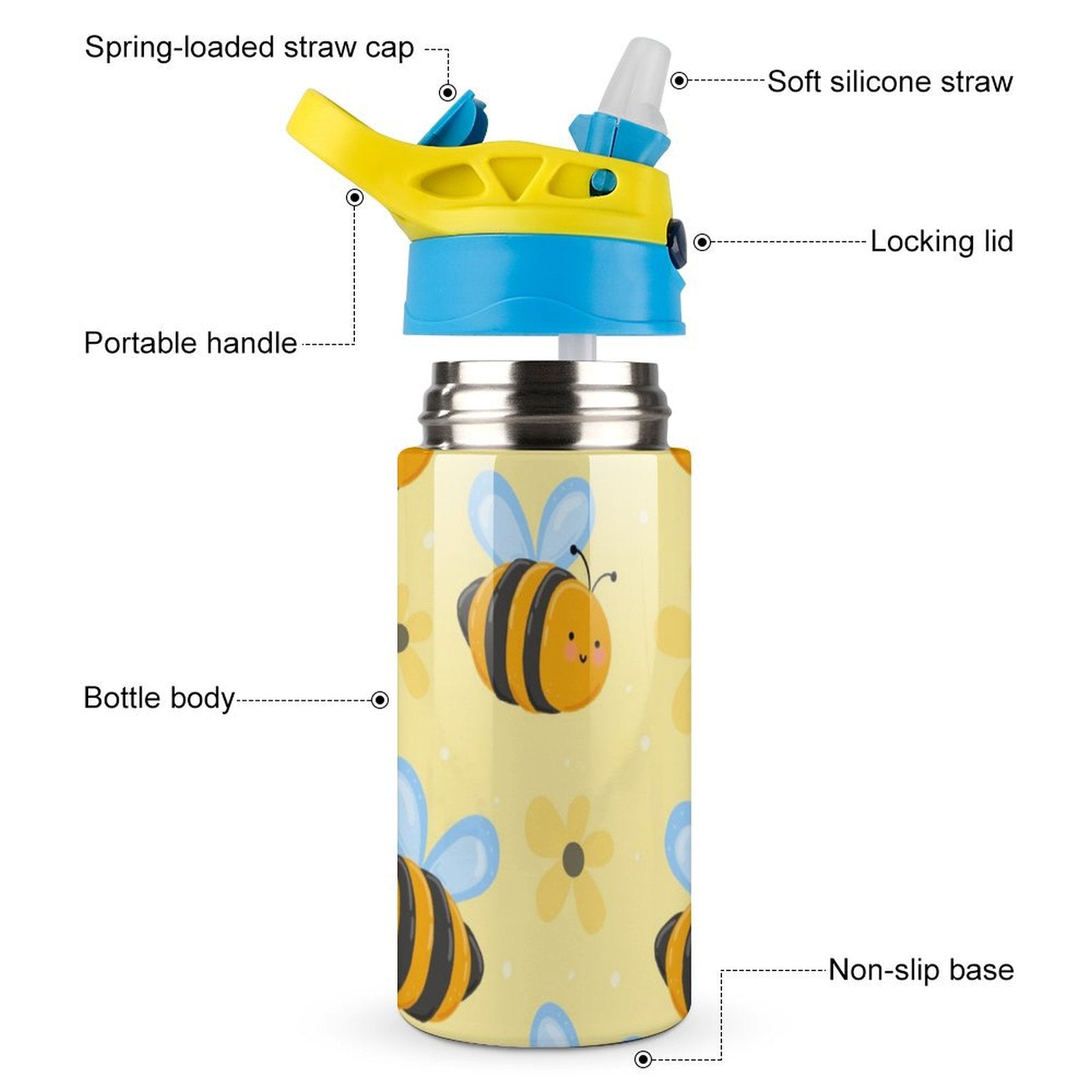 Busy Bees - Little Kids Water Bottle Little Kids Water Bottle Printed Offshore