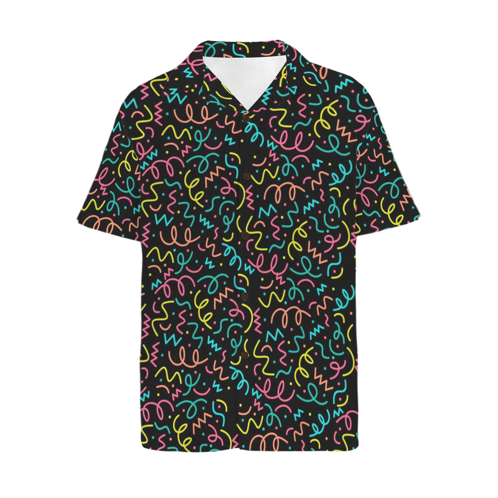 Squiggle Time Men's Short Sleeve Hawaiian Shirt Men's Hawaiian Shirt (New) Printed Offshore
