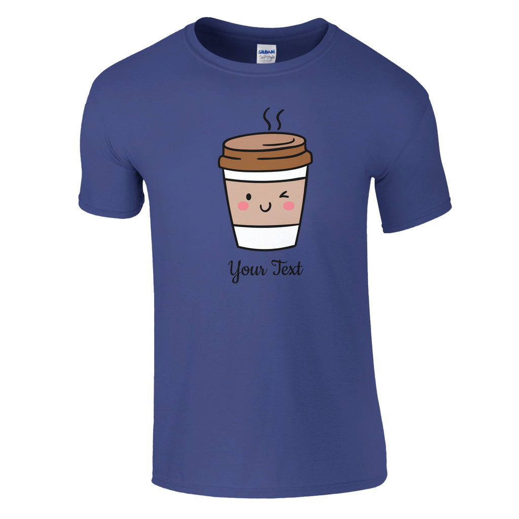 Personalised - Coffee Characters - Classic Unisex Crewneck T-shirt Purple Personalised T-shirt Coffee Customise Globally Fulfilled Personalise