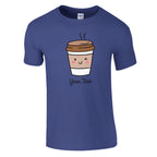Personalised - Coffee Characters - Classic Unisex Crewneck T-shirt Purple Personalised T-shirt Coffee Customise Globally Fulfilled Personalise