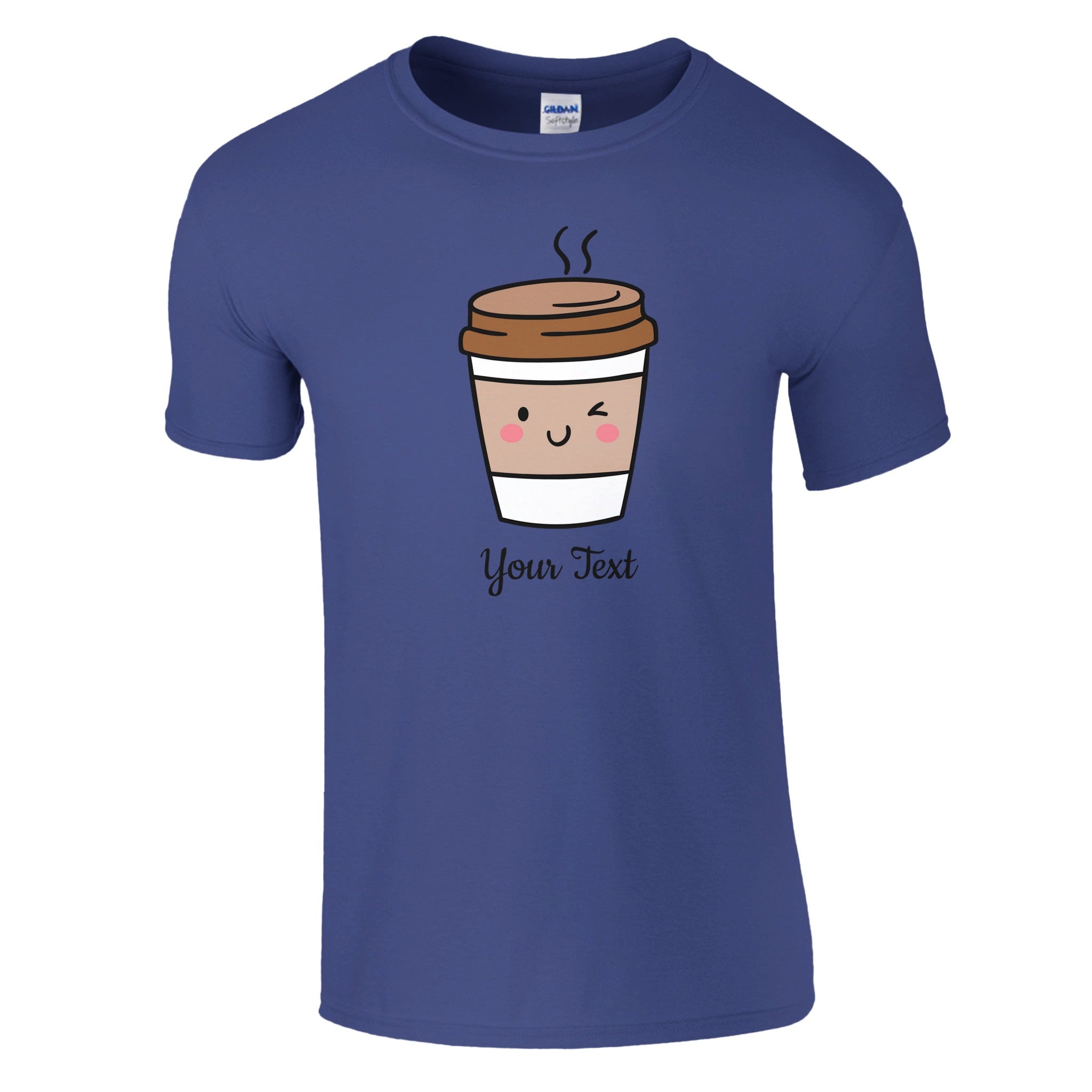 Personalised - Coffee Characters - Classic Unisex Crewneck T-shirt Purple Personalised T-shirt Coffee Customise Globally Fulfilled Personalise