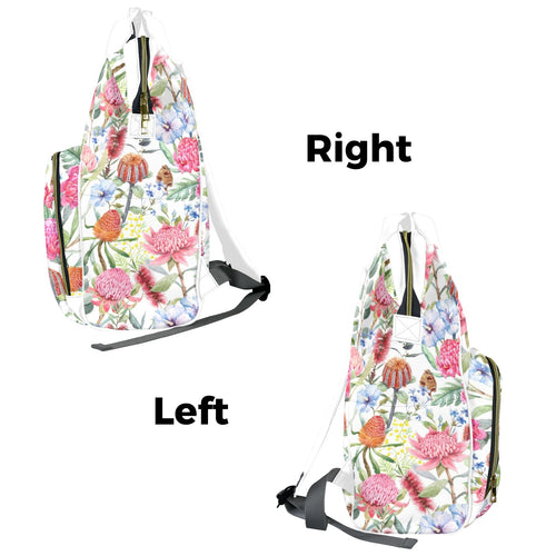 Australian Flowers - Multi-Function Backpack, Nappy / Diaper Bag